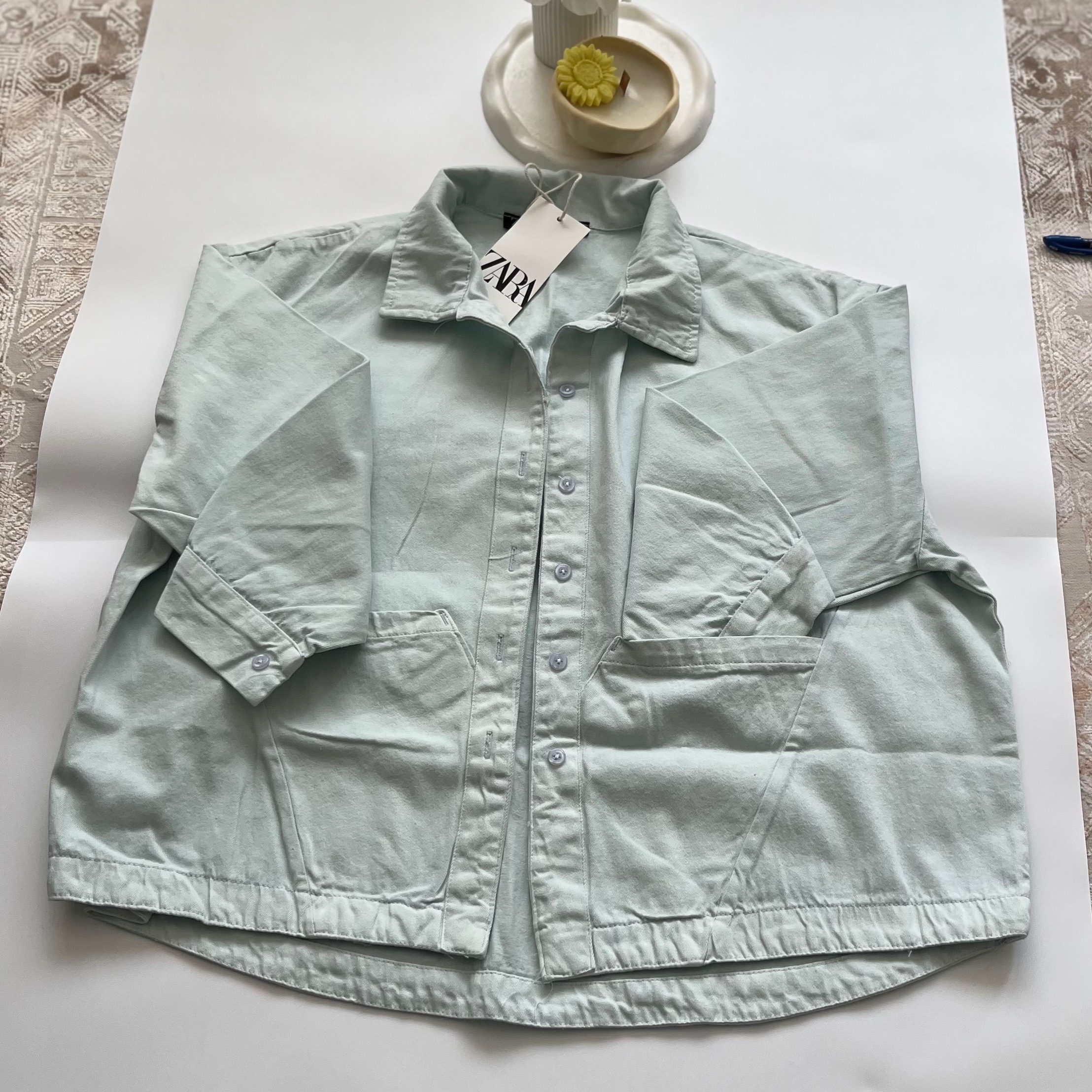 شومیز جین دو جیب zara